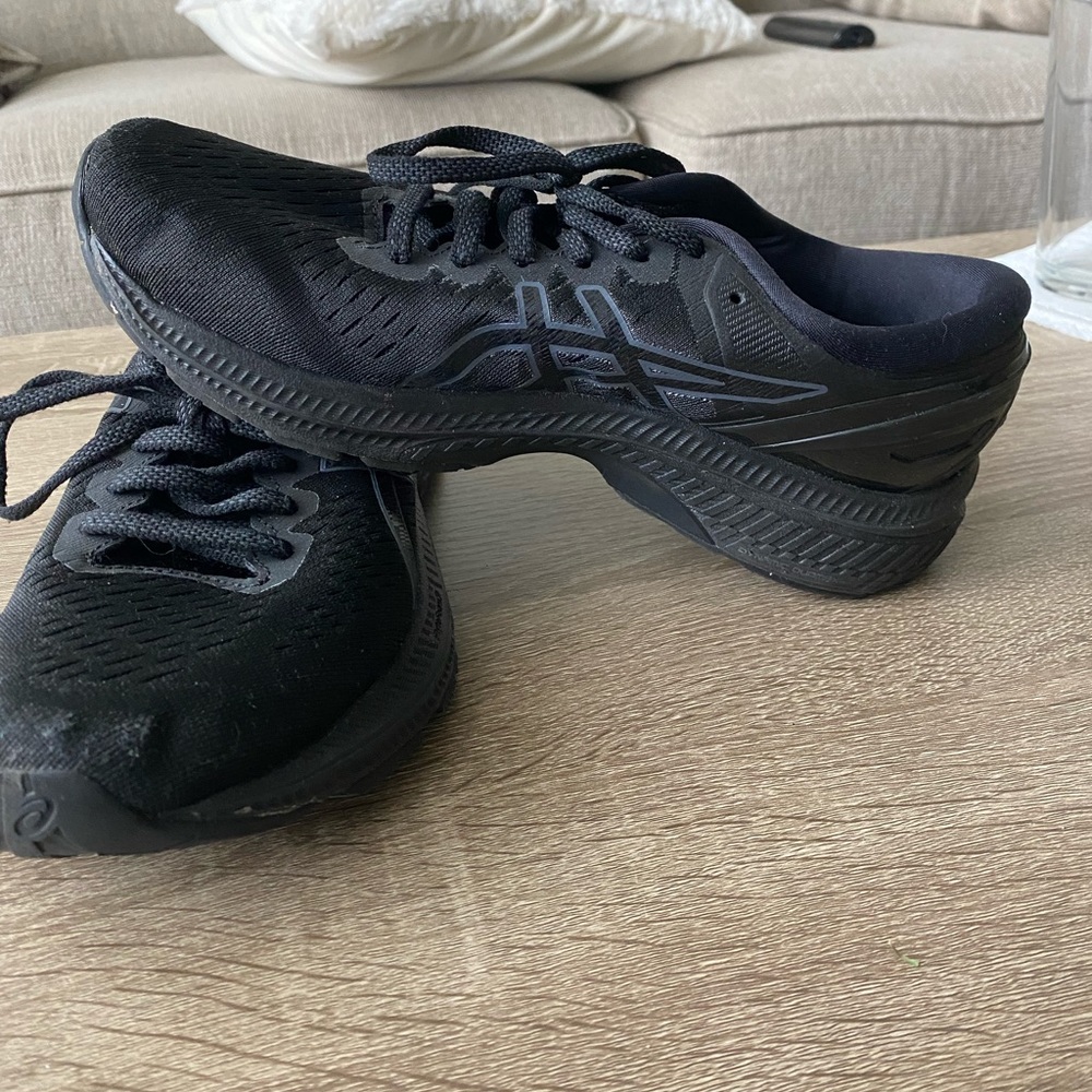 Asics all black running sneakers